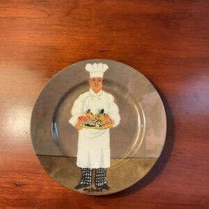 Guy Buffet Collection (GBC) decorative hand painted salad plates 7 3/4 in
